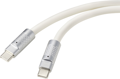Renkforce USB-C® Kabel USB 2.0 USB-C® Stecker, USB-C® Stecker 1.00 m Weiß RF-6056876 (RF-6056876)