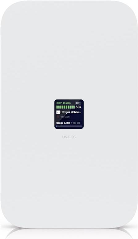Ubiquiti UniFi 5G Max • 1x Nano SIM • 1x Nano-SIM or eSIM • 1x 2.5 GbE • PoE in • U5G-Max (U5G-Max)