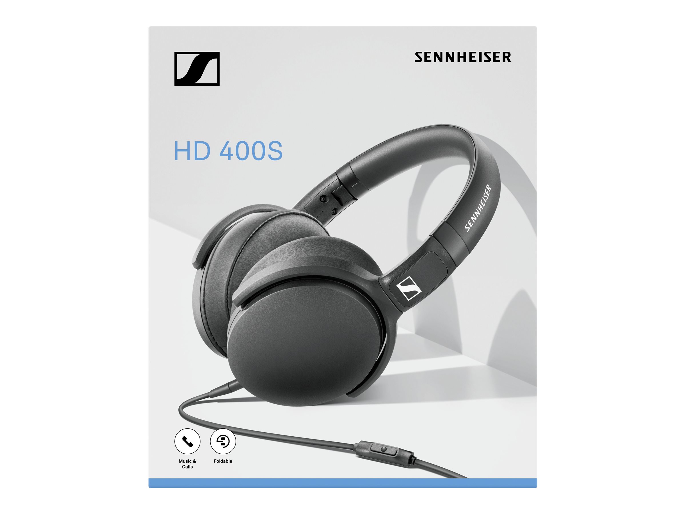 Sennheiser HD 400S Over-Ear-Kopfhörer mit Mikrofon, kabelgebunden, 3,5-mm-Stecker, Schwarz