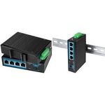 LogiLink Industrial Gigabit Ethernet Switch,4-Port,Unmanaged 4x 10/100/1000Base-TX + 1x SFP, Plug & Play, Metallgehäuse, - 1 Stück (NS204)