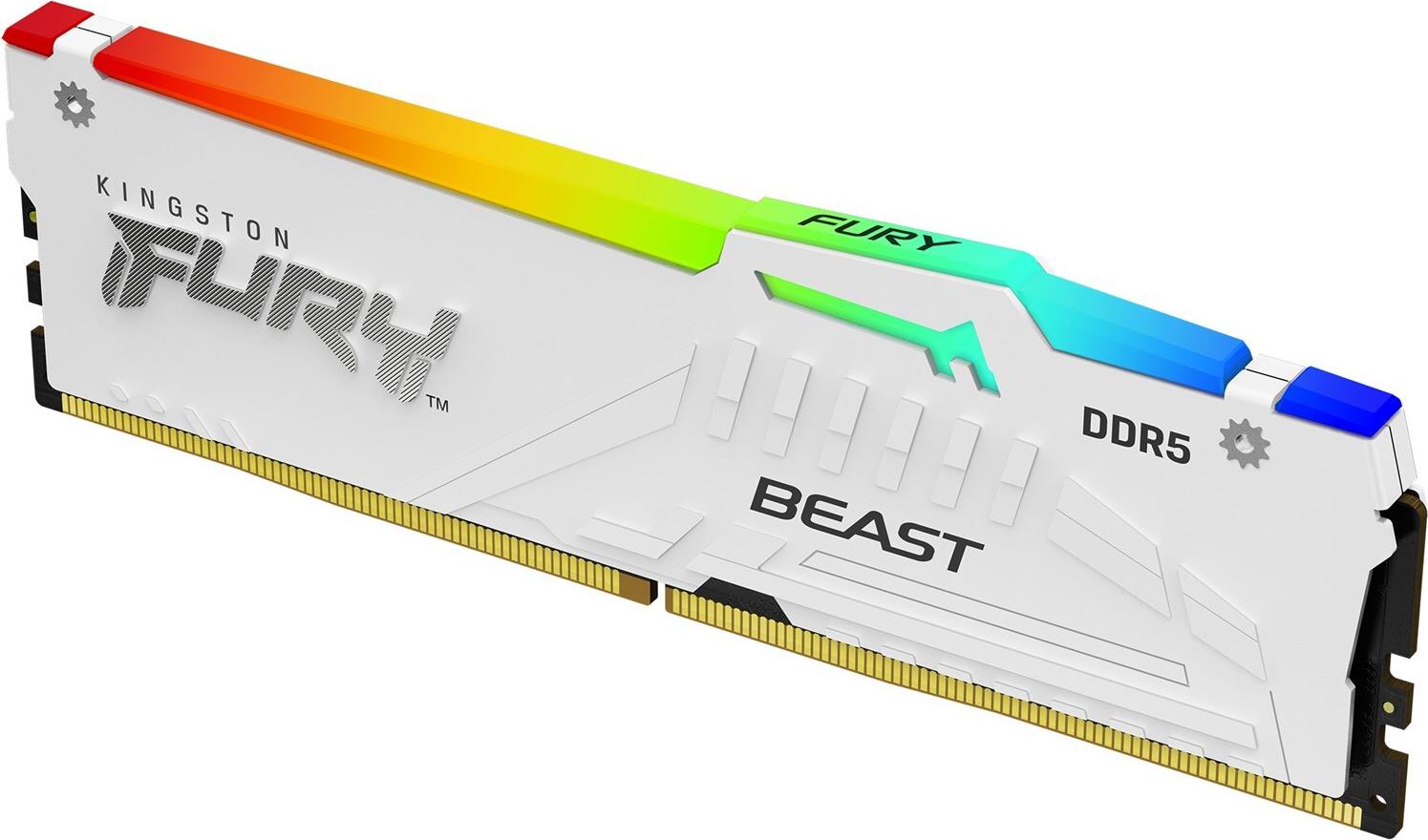 Kingston Technology FURY Beast 16GB 6800MT/s DDR5 CL34 DIMM White RGB XMP (KF568C34BWA-16)