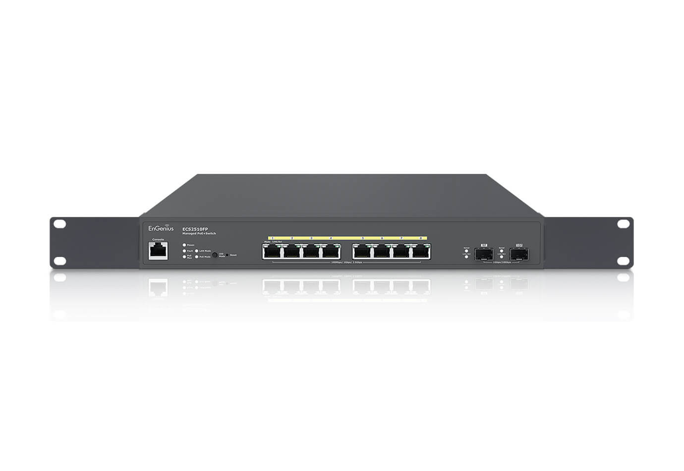 EnGenius ECS2510FP Managed L2+ Switch 8x 2.5G Ethernet 2x SFP+ PoE 240 W Schwarz