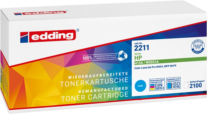 EDDING EDD-2211 Tonerkartusche ersetzt HP 415A W2031A Cyan