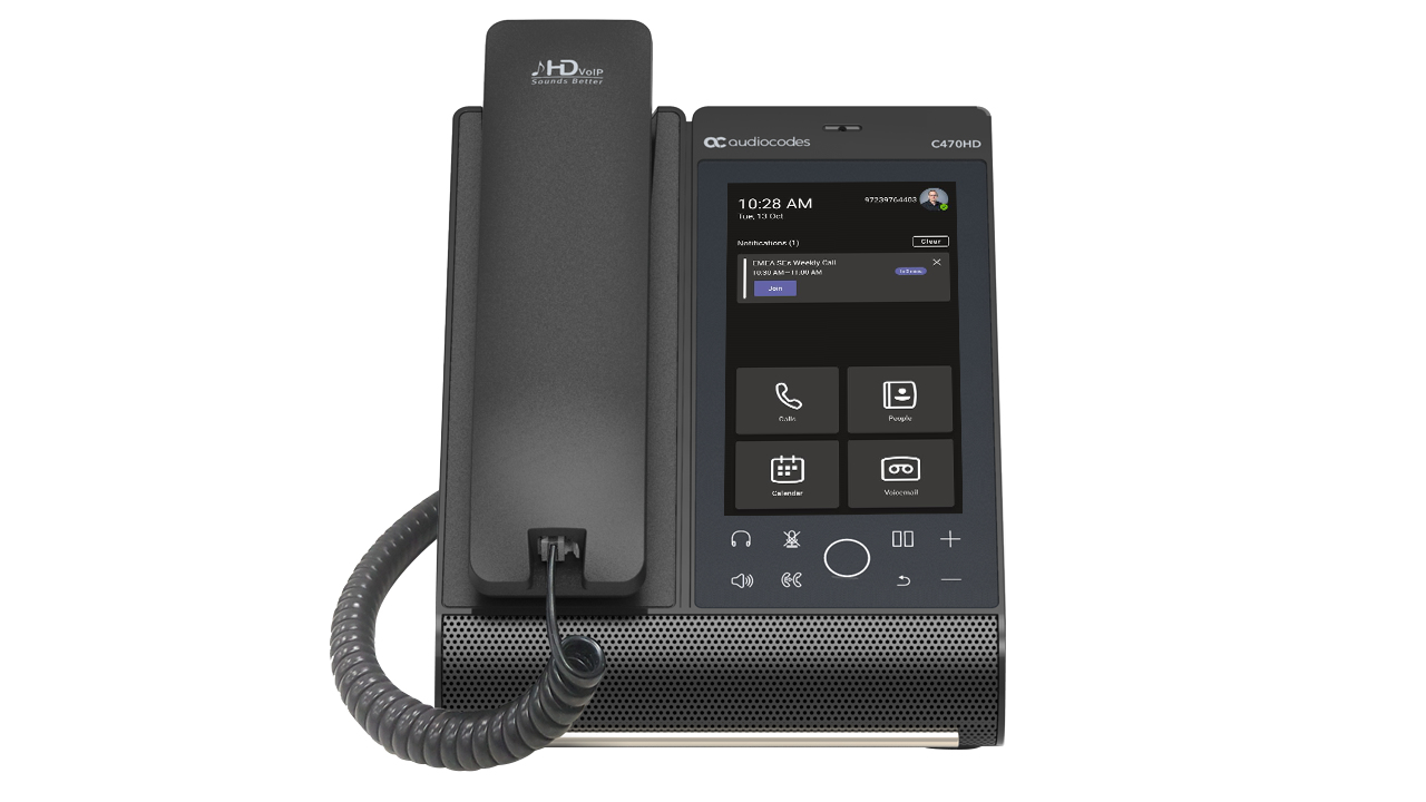 AudioCodes C470HD IP-Telefon Microsoft Teams 5,5" Touchscreen Schwarz