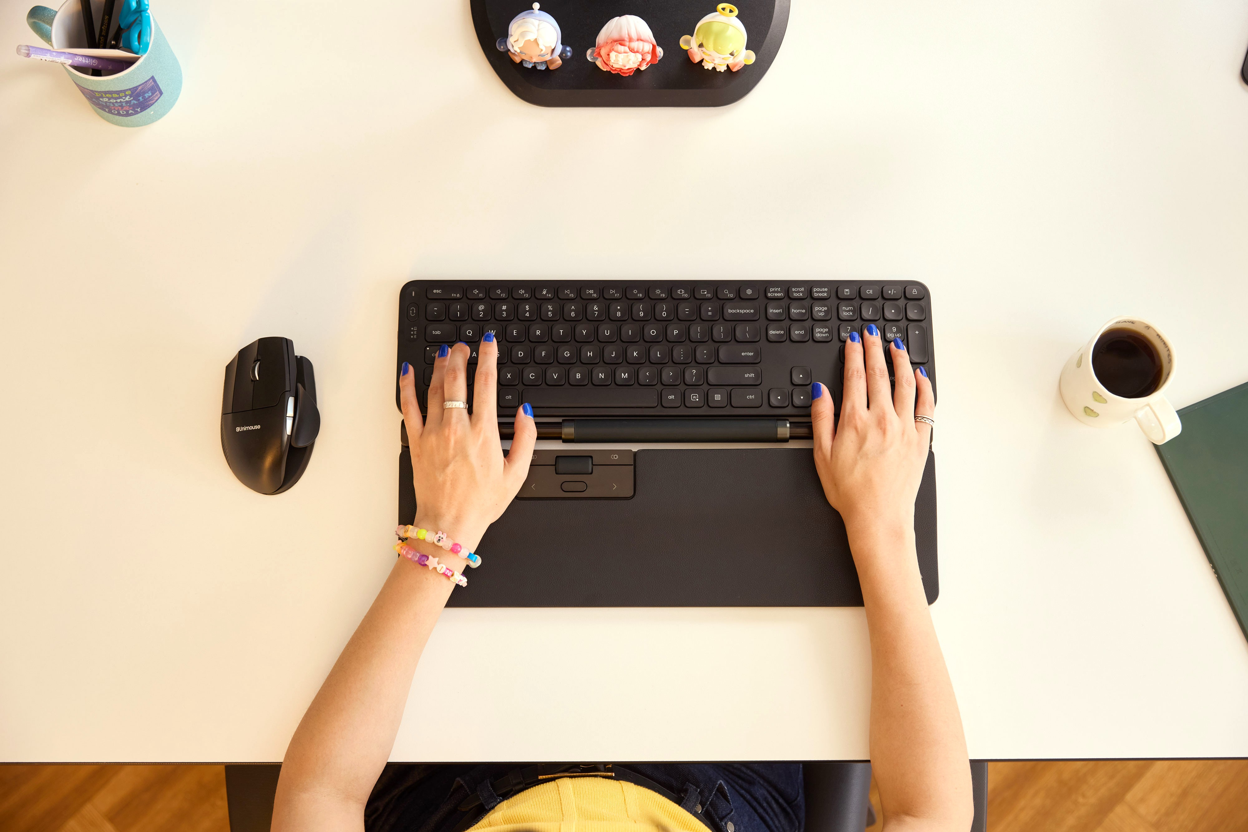 Contour RollerMouse Pro Kabellose Zentrale Maus mit Veganer Leder-Handgelenkauflage Grau