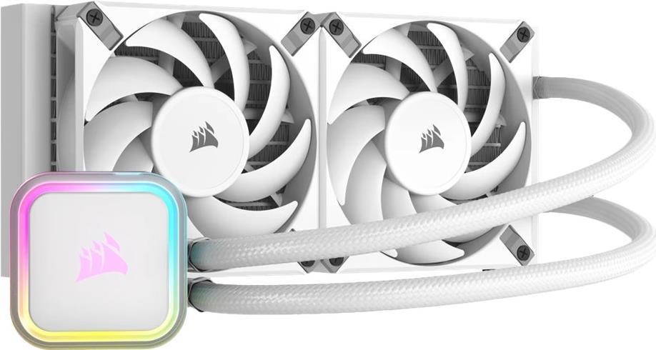 CORSAIR iCUE H100i Elite RGB Prozessor-Flüssigkeitskühlung 240 mm Weiß