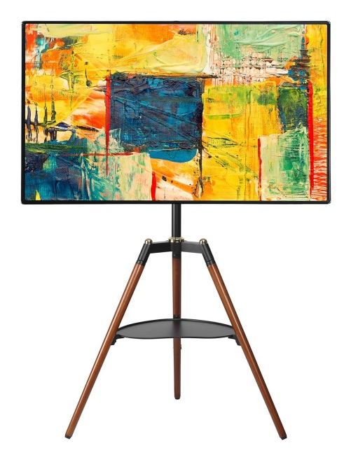TECHly ICA-TR58 TV-Standfuß mit Ablage und Dreibein für 32"–65" Braun/Schwarz