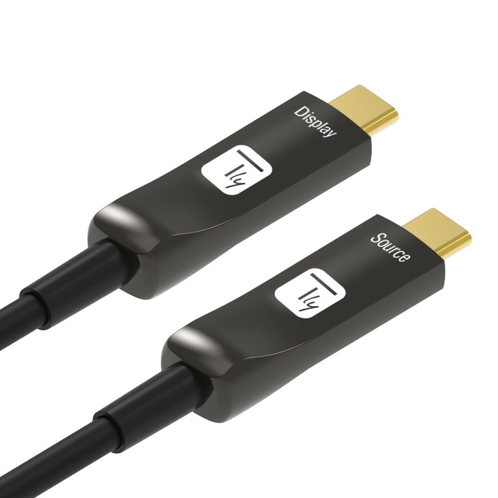 Techly USB-C AOC Kabel ICOC-U3C-HY-010 10 m 21,6 Gbit/s Schwarz