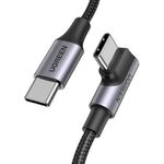 UGREEN US334 USB-C auf USB-C 100W Ladekabel 1x Winkelstecker Nylon-Ummantelung Aluminium 1m schwarz (70643)