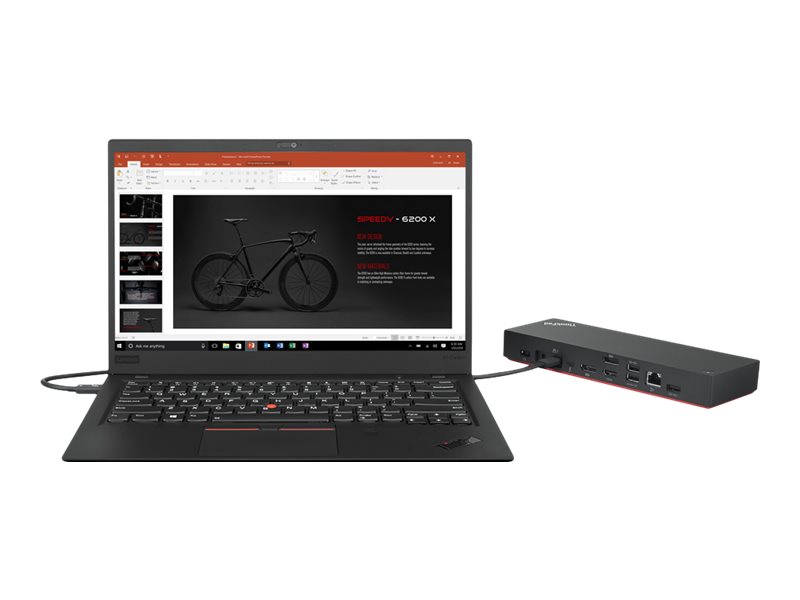 Lenovo ThinkPad Universal Thunderbolt 4 Dock - Thunderbolt 4 - HDMI, 2x DP, 1GbE, 135 W Schwarz, Rot