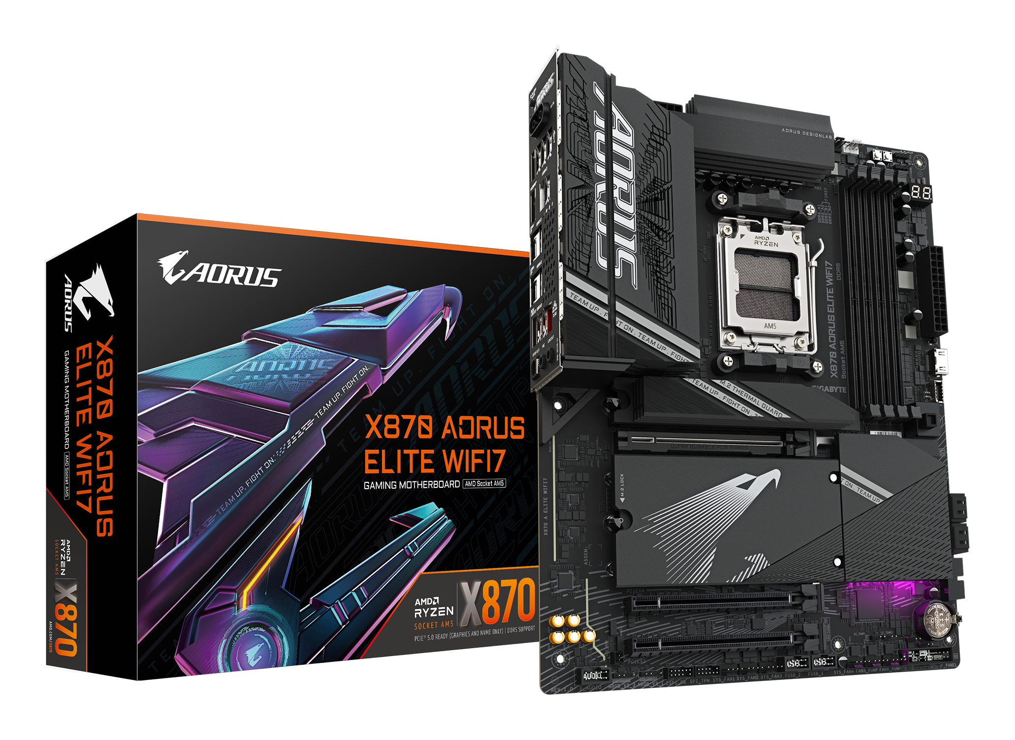 Gigabyte AORUS X870 ELITE WIFI7 ATX Mainboard Sockel AM5 Schwarz