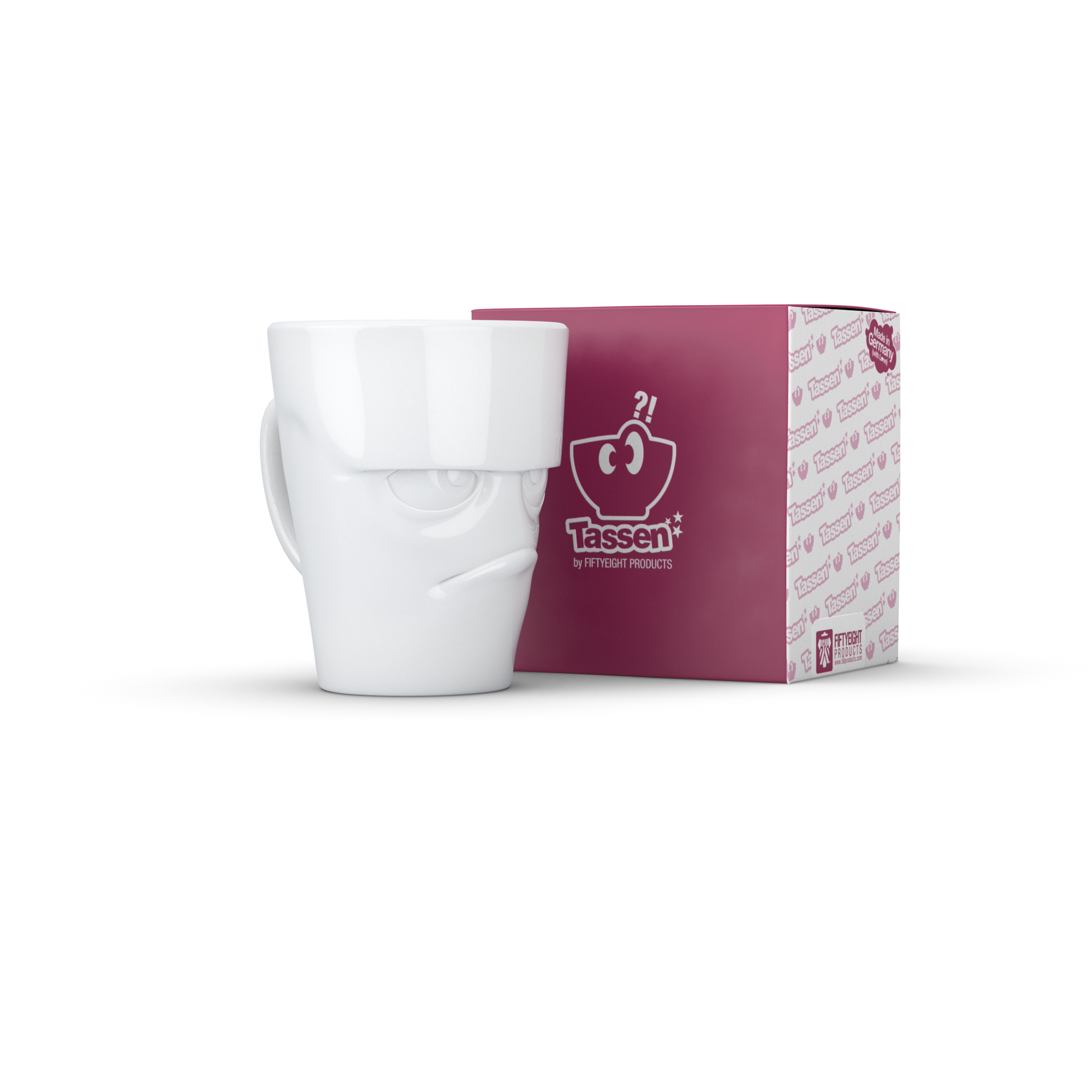 FIFTYEIGHT PRODUCTS Henkelbecher 350 ml Porzellan Grummelig weiß