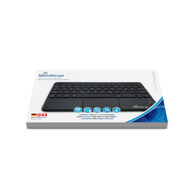 MediaRange MROS130 Bluetooth-Tastatur mit Touchpad QWERTZ DE/AT/CH Schwarz