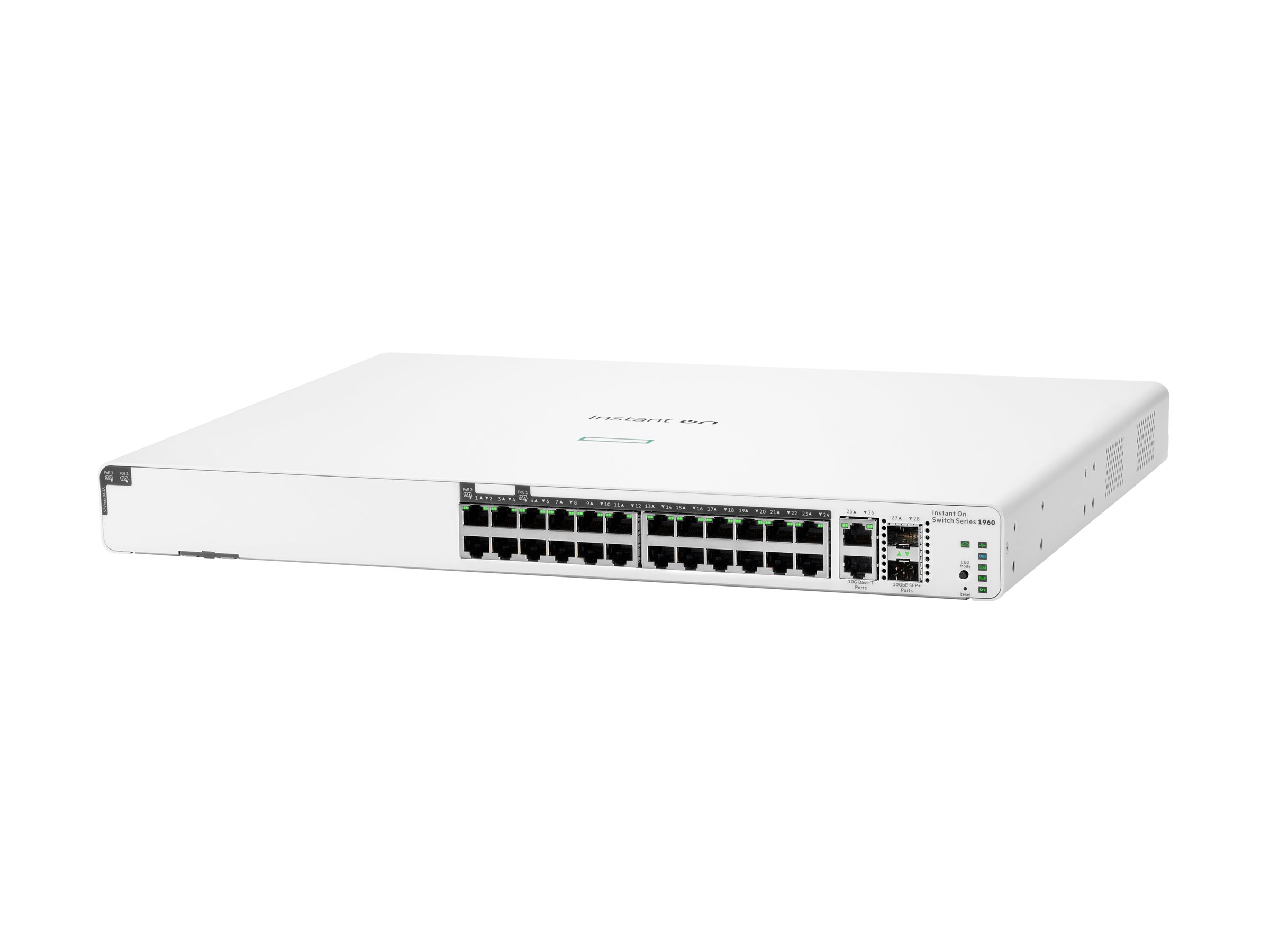 HPE Networking Instant On 1960 24G 20p Class4 4p Class6 PoE 2XGT 2SFP+ 370W Switch Weiß