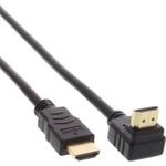 InLine® HDMI Kabel, gewinkelt, High Speed HDMI® Cable with Ethernet, Stecker / Stecker, verg. Kontakte, schwarz, 7,5m (17007V)