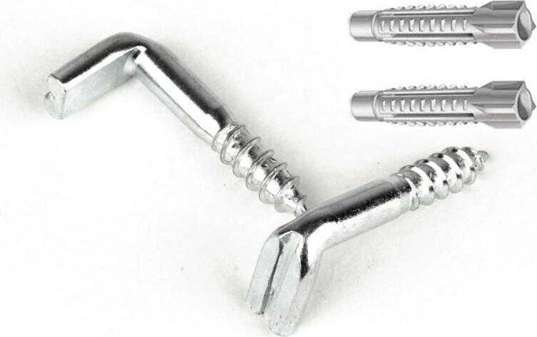 IT-BUDGET Set zur Wandbefestigung von Wandverteilern - 2 x Schraubhaken, 2 x Dübel (99ITBWNDHKNDBL)