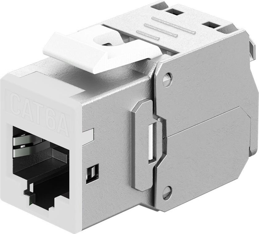 Goobay Keystone-Modul RJ45 CAT 6A, STP, Slim, weiß (77949)