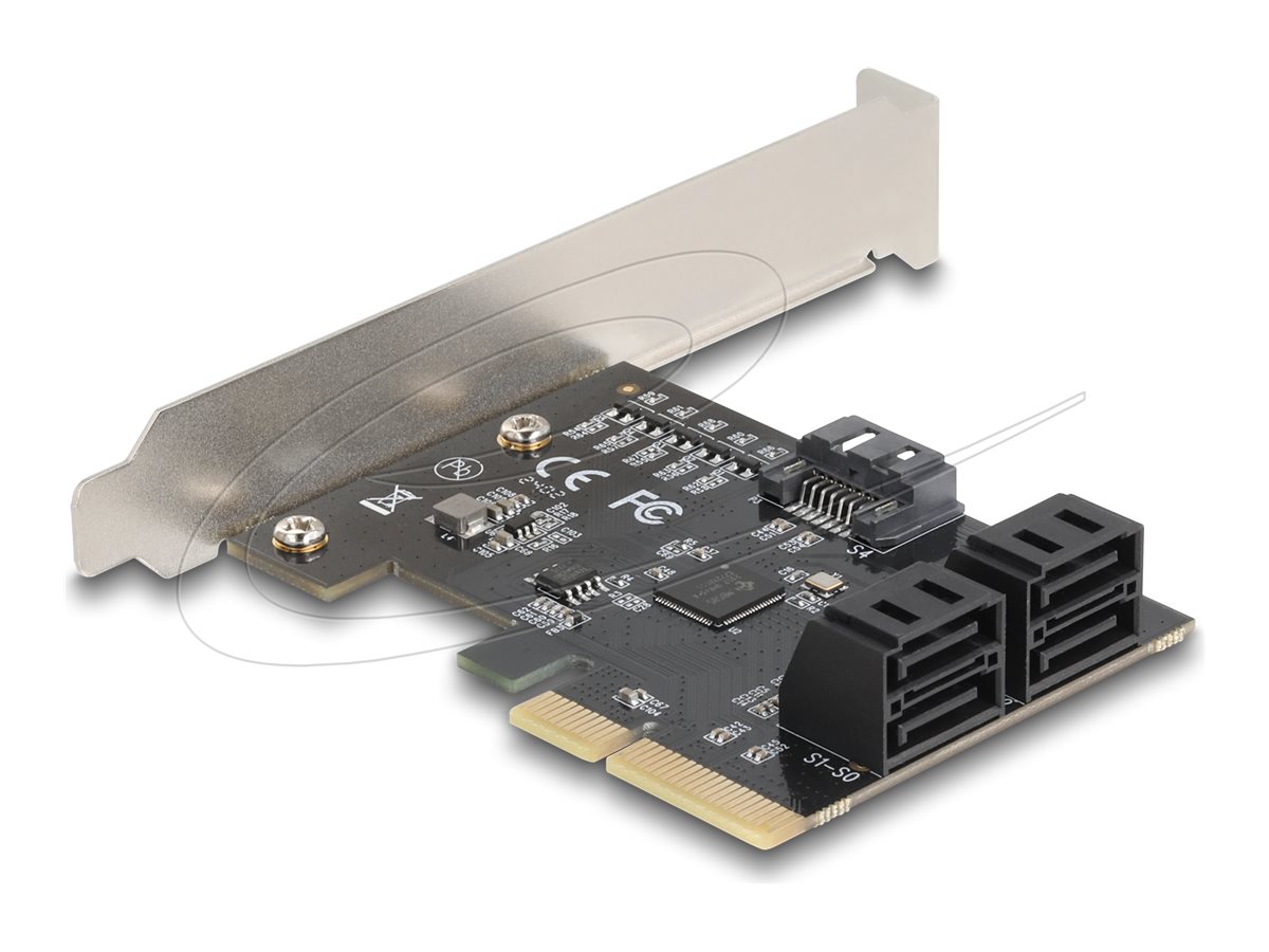 Delock 90890 Schnittstellenadapter PCIe 3.0 x4 zu 5x SATA 6Gb/s Low Profile Schwarz