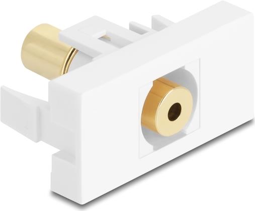 Delock Easy 45 Modul Klinkenbuchse 3,5 mm 4 Pin zu Klinkenbuchse 3,5 mm 4 Pin vergoldet weiß (90841)