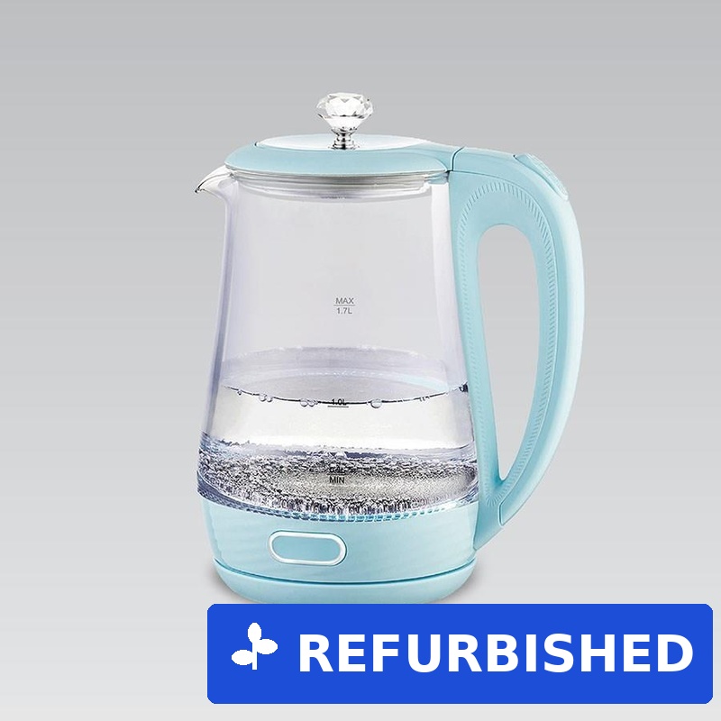 Maestro MR-052-BLUE Elektrischer Glas-Wasserkocher 1,7 l 2200 W blau (MR-052-BLUE) (geöffnet)