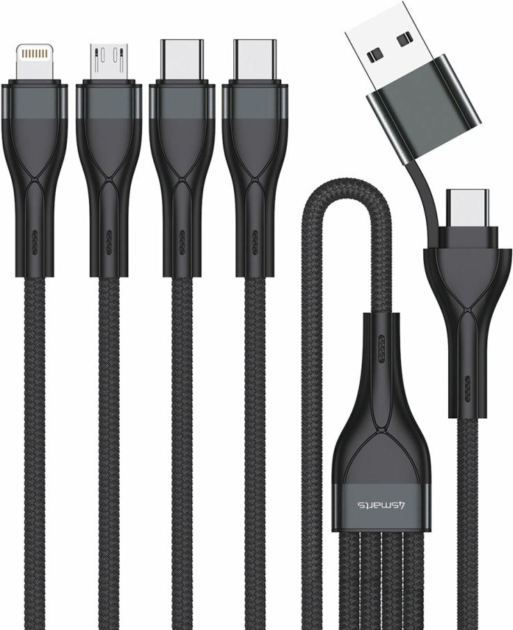 4smarts 541023 USB Kabel 1,2 m USB A/USB C USB C/Micro USB-A/Lightning Schwarz (541023)