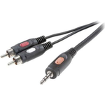 SpeaKa Professional Cinch / Klinke Audio Anschlusskabel [2x Cinch-Stecker - 1x Klinkenstecker 3.5 mm] 10 m Schwarz (SP-7869792)