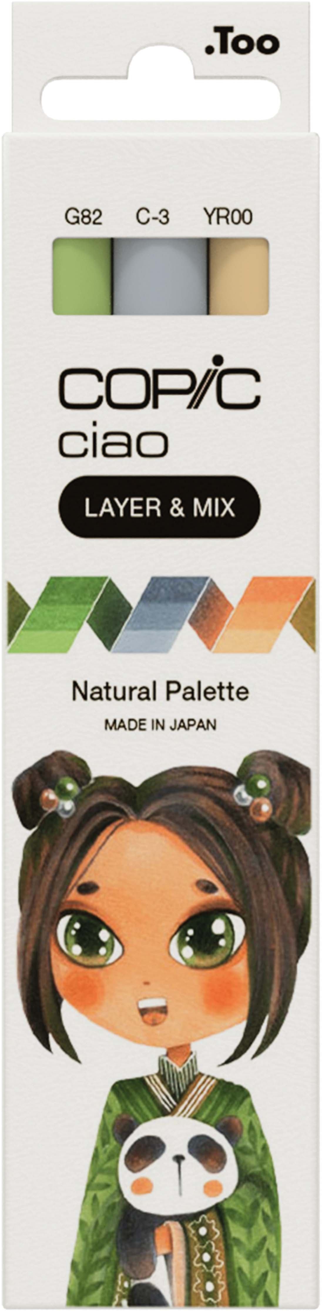COPIC Ciao Natural Palette Layoutmarker-Set 1,0 + 6,0 mm, 3 Stück, farbsortiert