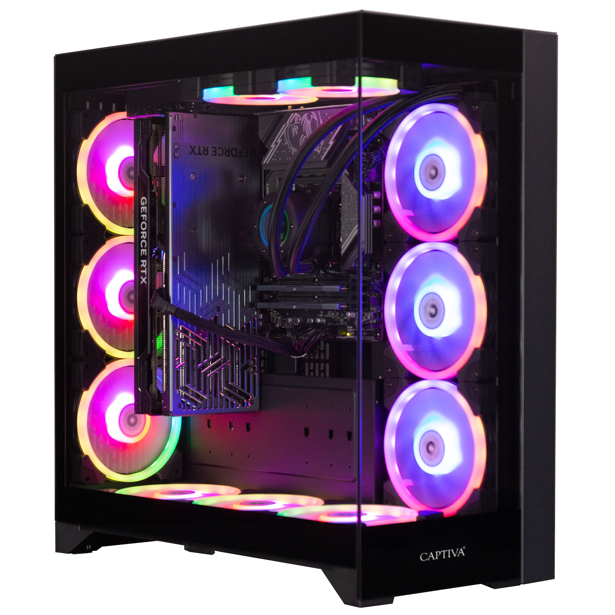 CAPTIVA Ultimate Gaming I89-513 Gaming PC Tower, Intel Core i9-14900KF, RTX 5090 32 GB, 64 GB RAM, 2 TB SSD, Windows 11 Home, Schwarz
