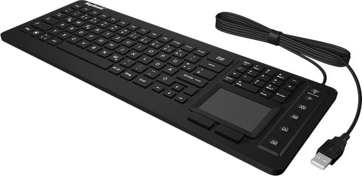 KeySonic KSK-6231INEL UK Industrietastatur Touchpad IP68 Schwarz