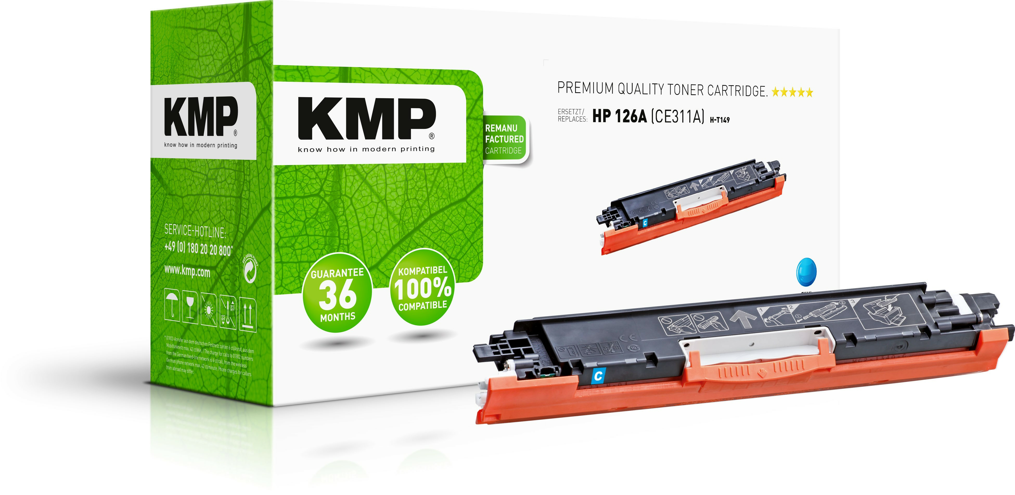 KMP H-T149 Tonerpatrone Cyan 1.000 Seiten (Alternative zu HP 126A)
