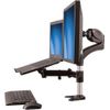 StarTech.com Single-Monitor Arm - Laptop Stand - One-Touch Height Adjustment - Verstellbarer Arm (Befestigung für Stange, Gummipad, Laptop-Ablage, Federarm, Schwenkarm, 4 Abstandshalter, Clip zur Kabelführung, Schrauben, Schlüssel) für LCD-Display/Notebook - Aluminium - Schwarz - Bildschirmgröße: 38,1-68,6 cm (15"-27") - Tischmontage (optional) (ARMUNONB)