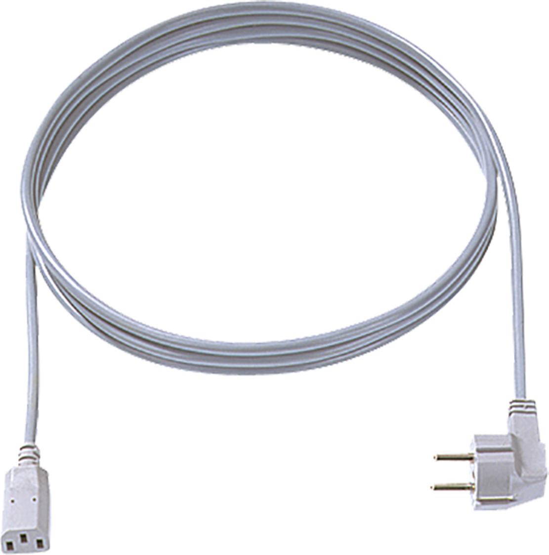 Bachmann Kaltgerätekabel, Schutzkontaktstecker C13 Buchse, 1,5 m, grau qualitativ hochwertiges Kaltgeräteanschlusskabel (356.908)
