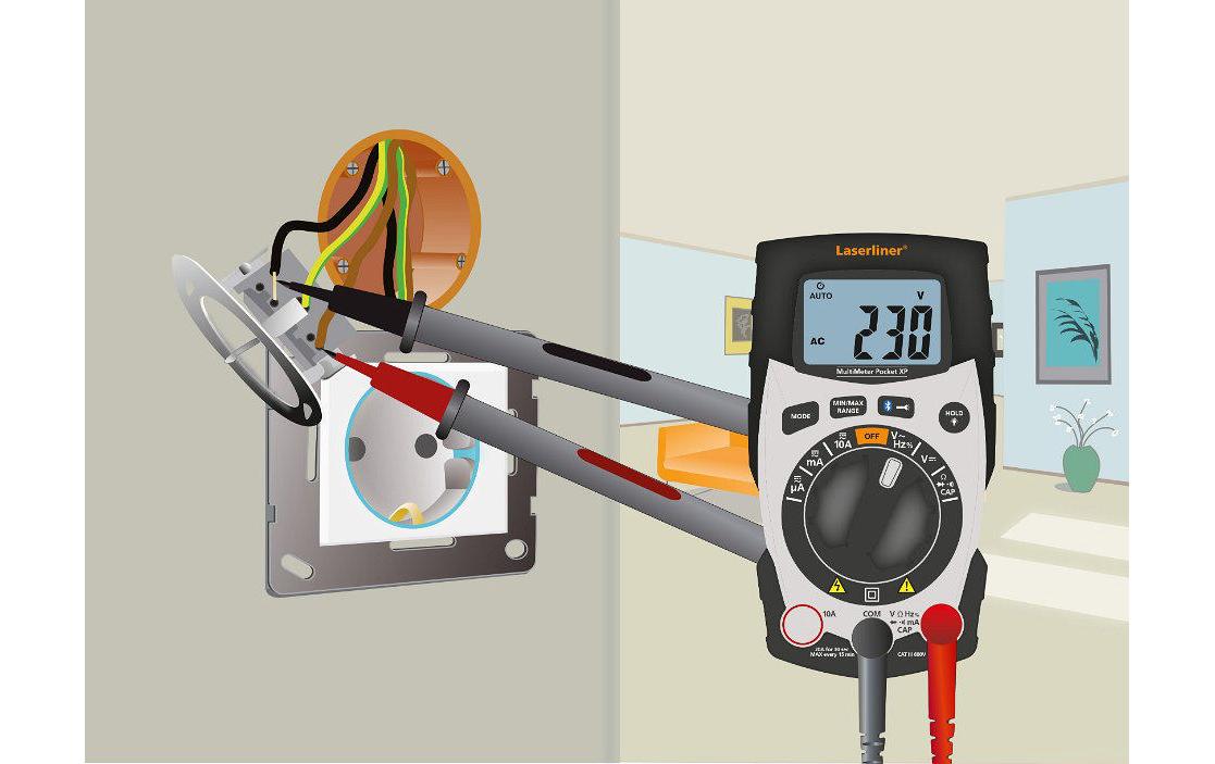 Laserliner MultiMeter Pocket XP Multimeter 4000 Counts CAT III 600 V Bluetooth