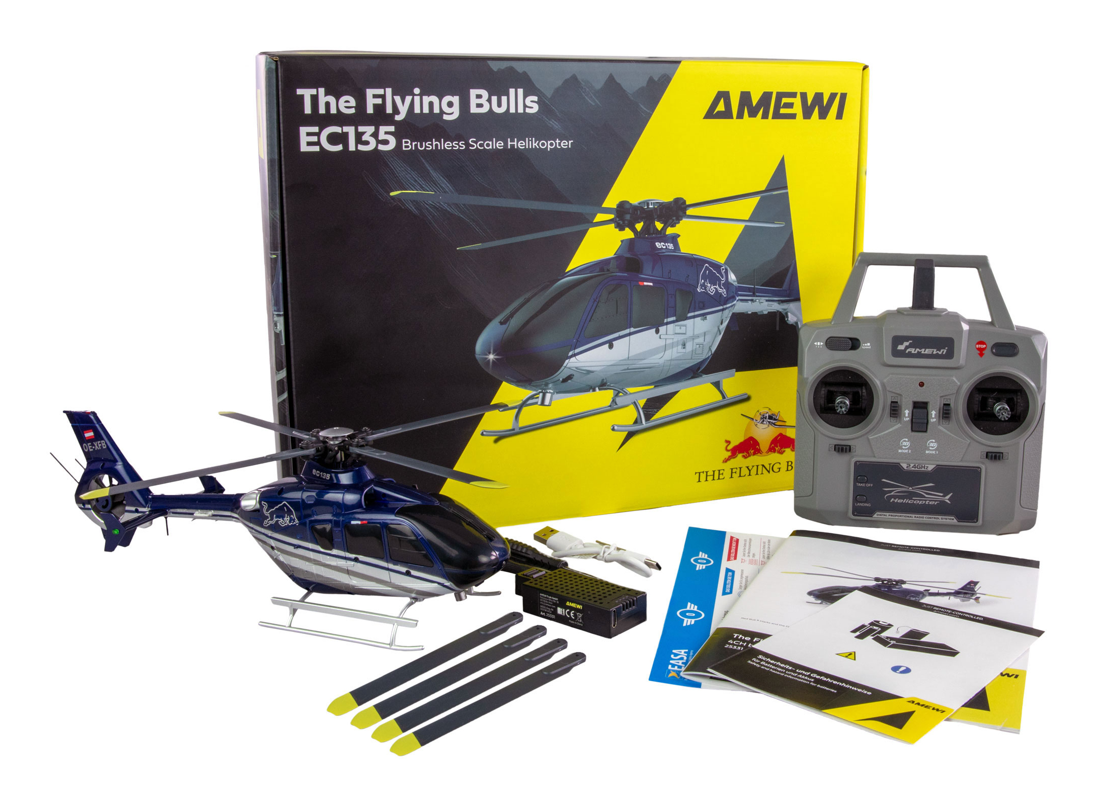 Amewi EC135 Li-Po Akku 400mAh Schwarz, Blau