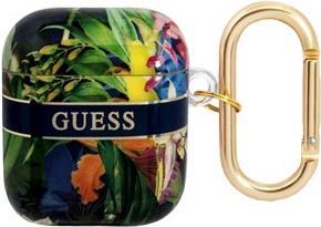 GUESS Cover Flower Strap Blue, für AirPods 1/2, GUA2HHFLB (GUA2HHFLB)