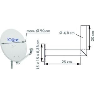 Schwaiger Wandhalter Alu, Kunststoffkappe 25cm (WAH25A001)