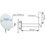 Schwaiger Wandhalter Alu, Kunststoffkappe 25cm (WAH25A001)