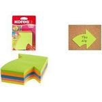 Kores Haftnotizen-Würfel "Pfeil", 70 x 70 mm, blanko leicht ablösbar, einfach beschriftbar, farbig sortiert - 1 Stück (N48704)
