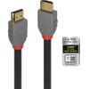 Lindy Anthra Line - Ultra High Speed HDMI mit Ethernetkabel - HDMI männlich bis HDMI männlich - 50cm - Dreifachisolierung - Schwarz - rund, Dolby DTS-HD Master Audio-Unterstützung, Dolby TrueHD-Unterstützung, unterstützt 8K 120 Hz (7680 x 4320), unterstützt 10K 120 Hz (10,240 x 4320) (36951)