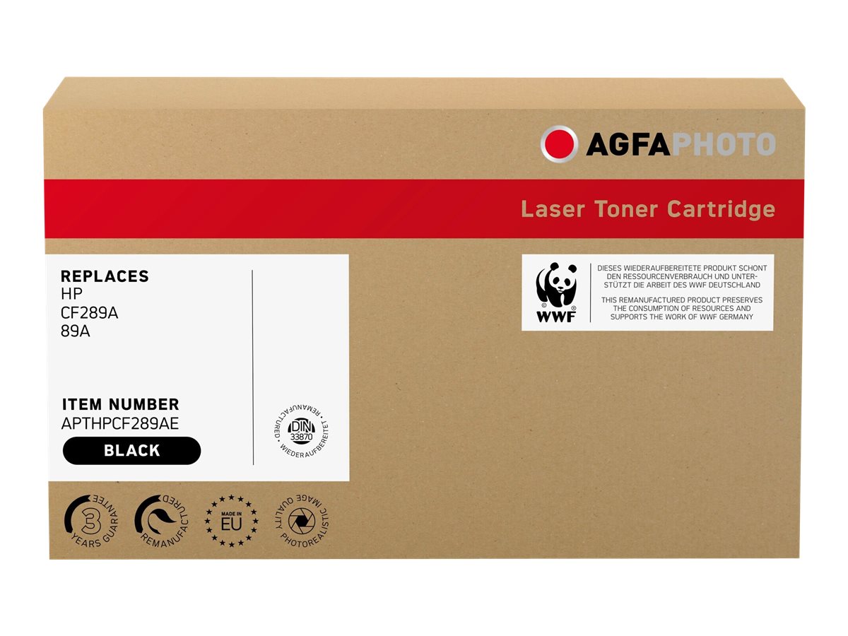 AgfaPhoto Wiederaufbereitete Tonerpatrone kompatibel zu HP 89A / CF289A Schwarz
