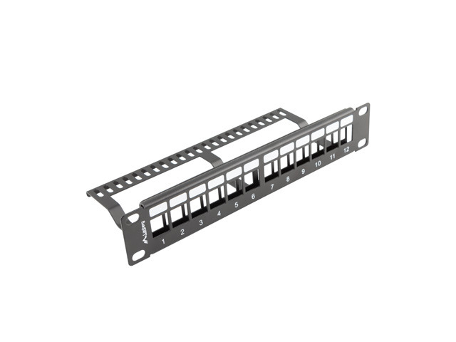 Lanberg PPKS-9112-B Patchpanel 12 Port 1U Schwarz