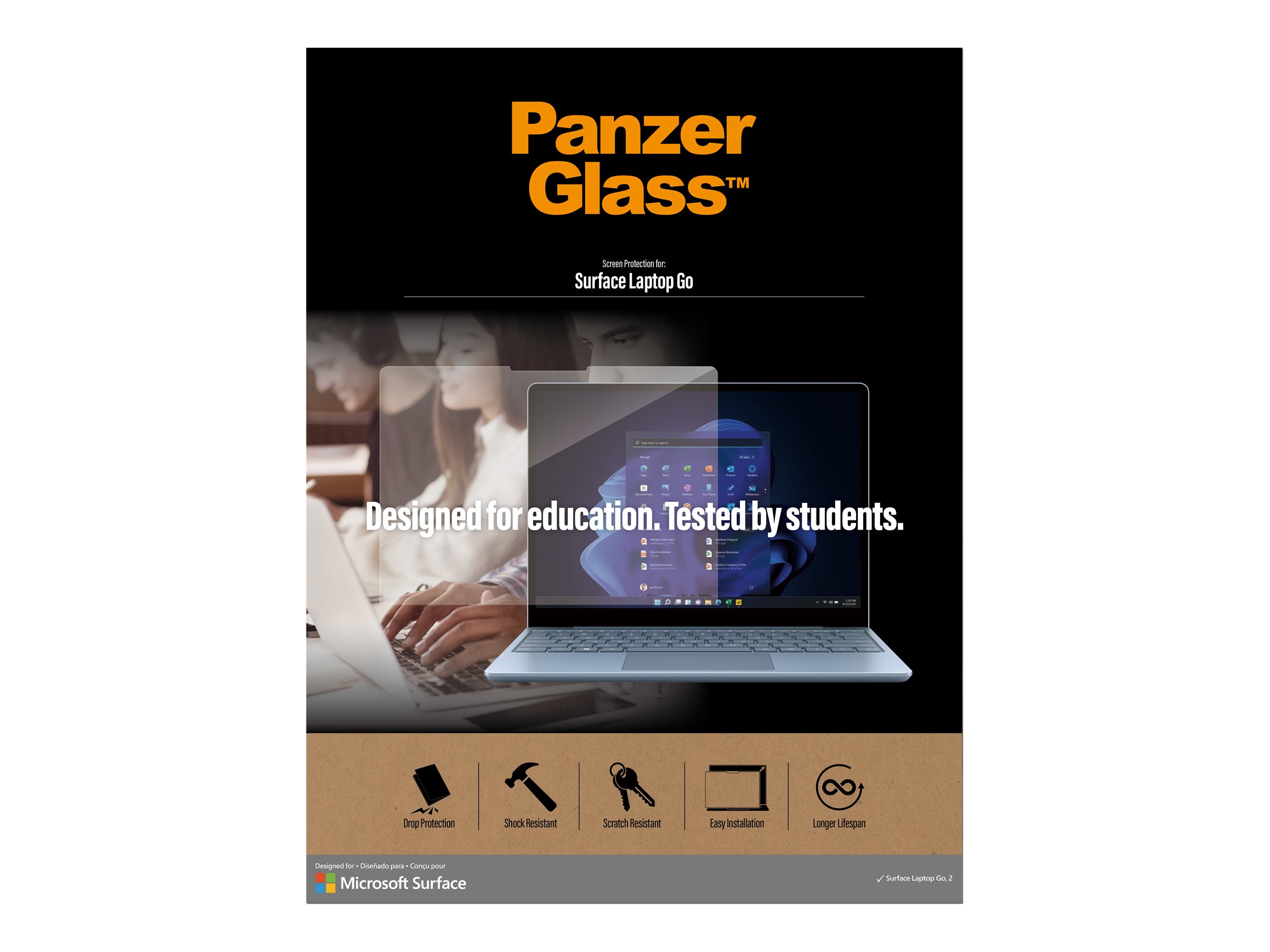 PanzerGlass 6259 Bildschirmschutz für Microsoft Surface Laptop Go Gehärtetes Glas Transparent