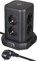 Brennenstuhl Steckdosenturm 8-fach mit 2x USB-A 1x USB-C Power Delivery schwarz (1153560010)