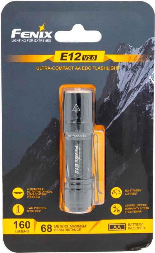 Fenix E12 V2.0 Taschenlampe LED 160 Lumen BK (E12 V2.0)