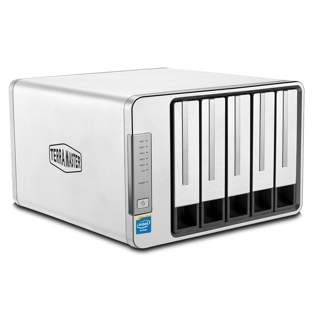TerraMaster F5-221 NAS-Server 5 Schächte Intel Celeron J3355 2 GB RAM Grau