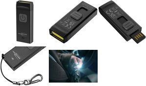ANSMANN KL80R - Dimmbare LED-Taschenlampe im Miniformat für den Schlüsselbund mit integriertem USB-A-Stecker (1600-0505)