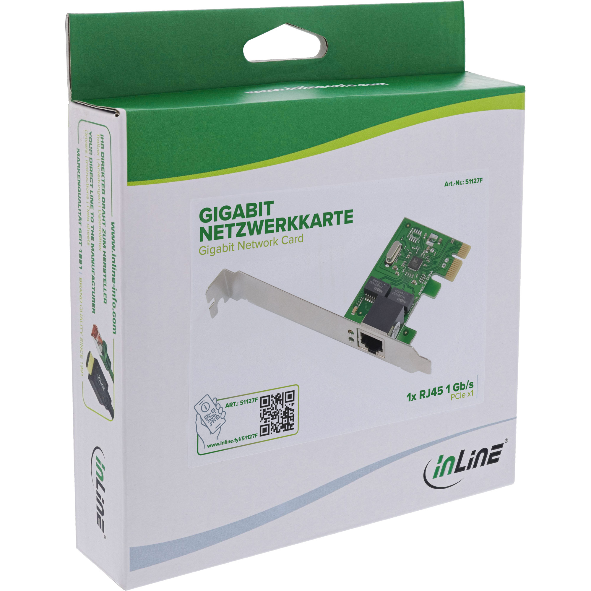 InLine 51127F Gigabit Netzwerkkarte 1x RJ45 1000 Mbps PCIe x1