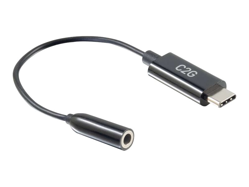 C2G USB-C auf 3,5 mm Audio Adapter 0,09 m Schwarz