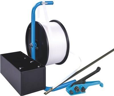 Banholzer&Wenz Polyester-Umreifungsset tragb. Abroll.25mm-500m B. 500 Klem. (17060)