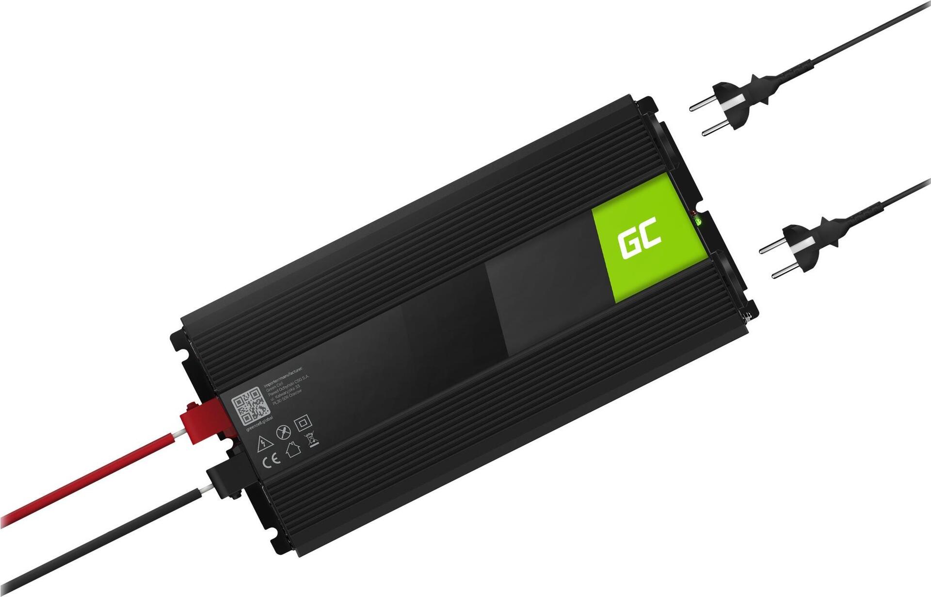 Green Cell INV20 Wechselrichter DC 24 V auf 230 V 4000 W Schwarz